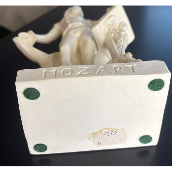 Vintage A. Santini Signed Wolfgang Amadeus MOZART 9" Tall White Resin Figurine - Picture 12 of 16